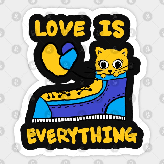 love is everything, lovely cat Sticker by zzzozzo